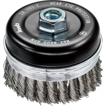 KWB AGGRESSO-FLEX® toppborste, flätad, vågig HSS-ståltråd, 75 mm, M14-gänga, för vinkelslip, 1 st (719226)