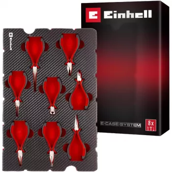 Einhell 370523 E-Case verktygsinsats – 8-delat precisions tångset för E-Case S-F