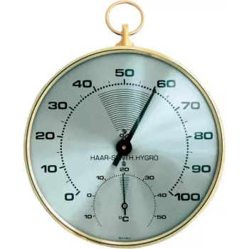 TFA Dostmann 45.2007 analogt runt termometer-hygrometer, vit/silver, 10 cm diameter