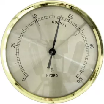TFA Dostmann 44.1011 inbyggnadshygrometer, analog, 0-100 % RH, silverfärgad front