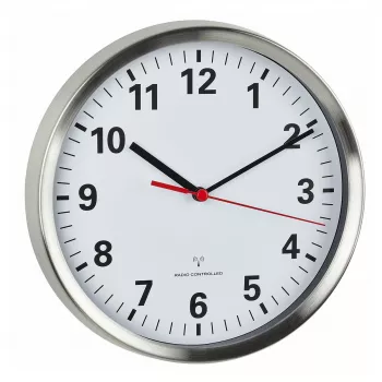 TFA Dostmann 60.3529.02 radioväggklocka 220 mm aluminium sekundvisare glidande