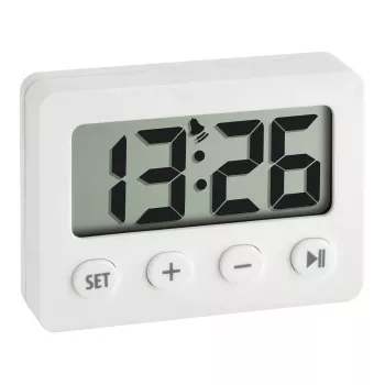 TFA Dostmann 60.2014.02 digital väckarklocka med timer och stoppur, svart