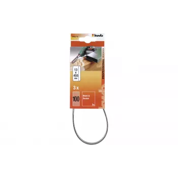 KWB 910510 slippappersbandsset, korn 100, 457 mm x 13 mm, 3 st