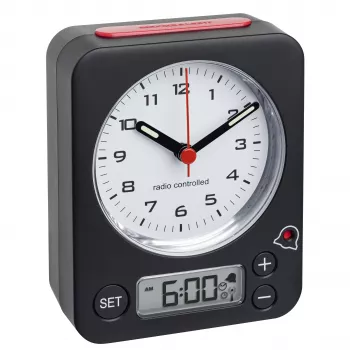 TFA Dostmann Combo mekanisk väckarklocka svart-röd (60.1511.01)