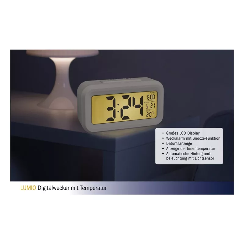 TFA Dostmann 60.2018.02 digital väckarklocka vit