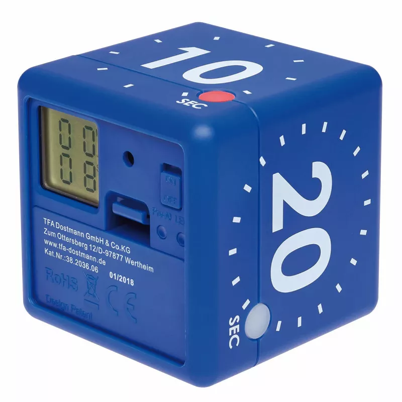 TFA Dostmann Timer CUBE digital kubtimer, blå 38.2036.06