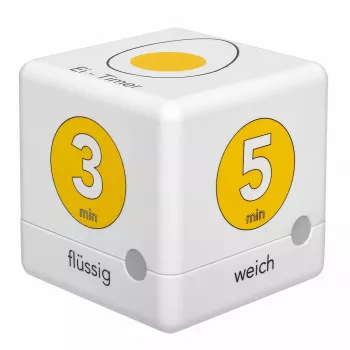 TFA Dostmann Cube Timer digital äggklocka, vit/gul (38.2041.07)