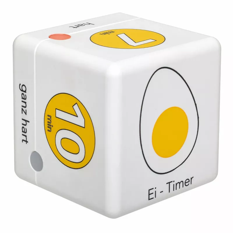 TFA Dostmann Cube Timer digital äggklocka, vit/gul (38.2041.07)