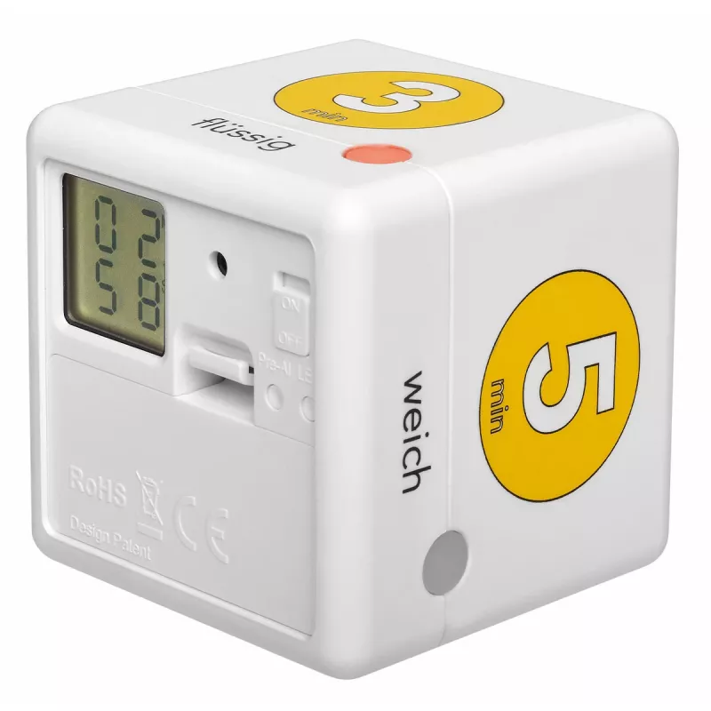 TFA Dostmann Cube Timer digital äggklocka, vit/gul (38.2041.07)