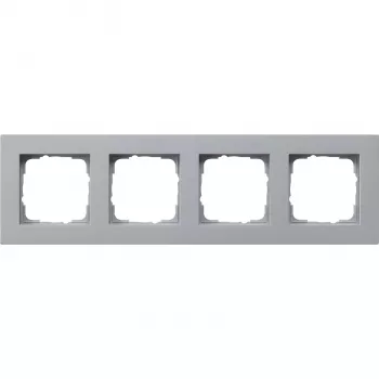 Gira E2 Flat aluminium 4-fack täckram, infälld, matt, horisontell 214255
