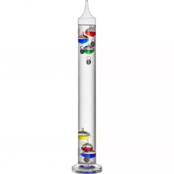 TFA Dostmann Galileo Galilei vätsketermometer, transparent, 18-26°C, 5 flytande, glas, fristående 18.1019.01.54