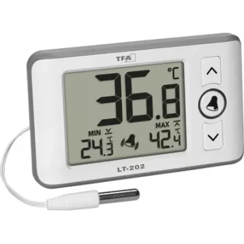TFA Dostmann LT 202 digital proffstermometer med kabelsensor, vit 30.1052.02