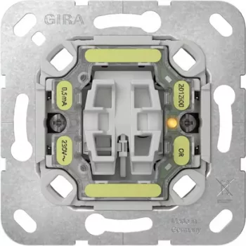 GIRA tryckknapp 313600 med röd LED-indikering, infälld montering