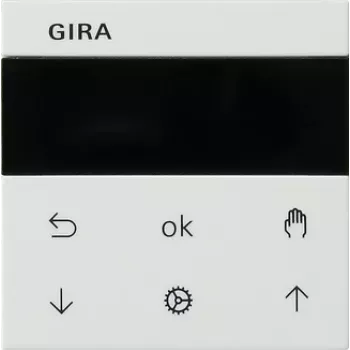 Gira System 55 persienn-/rullgardinstimer med display, renvit glansig 536627