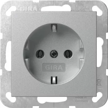 GIRA 418026 SCHUKO-uttag System 55 infälld aluminium