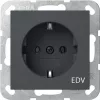 Gira System 55 Schuko-uttag med EDV-tryck, 16 A, renvit glansig 445828