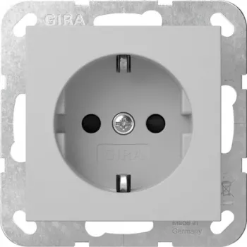 Gira 4453015 SCHUKO-uttag med lock, System 55, trafikgrå (RAL 7043)