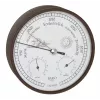 TFA Dostmann 20.2027.08 Analog Weather Station with Barometer, Thermometer and Hygrometer, White Dial, Brass Bezel, Wall-Mountable