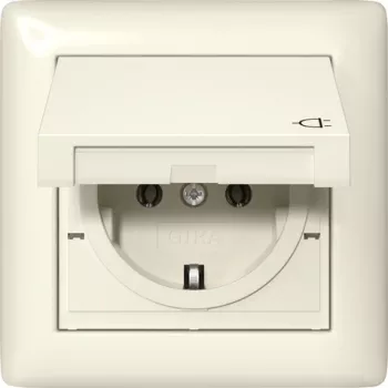 Gira 415701 SCHUKO-uttag med lock, IP44, renvit