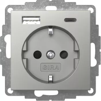 Gira SCHUKO-uttag med USB-laddare typ A/C 2459600
