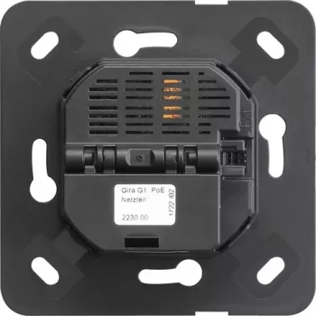 Gira PoE-nätaggregat G1, 15,4 W, DIN-skena, 100-240 V AC till 48-57 V DC, IEEE 802.3af 223000