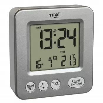 TFA Dostmann COSY väckarklocka silver 60.2567.54