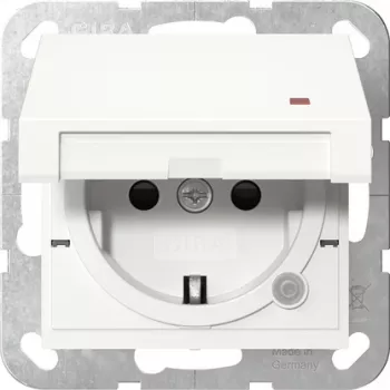 Gira System 55 Schuko-uttag med kontroll-LED renvit 455227