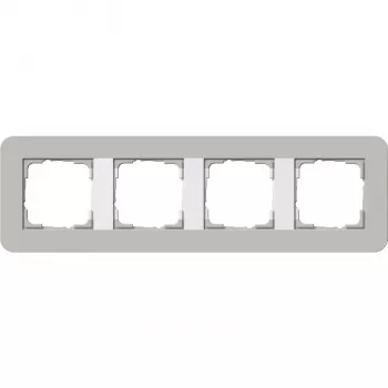 Gira Standard 55 täckram 4-fack grå/ren vit 0214412