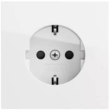 GIRA 445370 SCHUKO-uttag med strömbrytare och lock, renvit