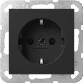 Gira System 55 SCHUKO-uttag med lock, förhöjt beröringsskydd, renvit glansig 4183005