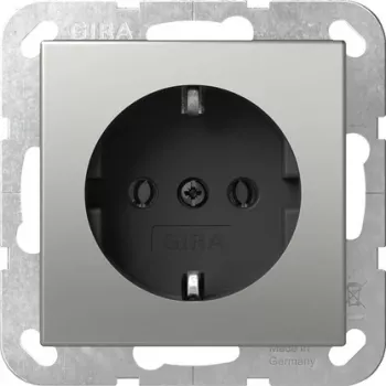 Gira SCHUKO-uttag utan klor rostfritt stål 4466600