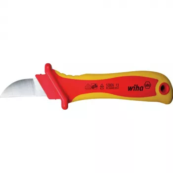 Wiha kabelkniv 200 mm med hakblad, isolerad 1000V AC, ergonomiskt flerkomponenthandtag, SB-blisterförpackning 38798