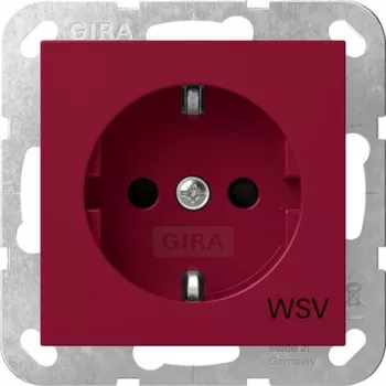 Gira 4453108 Schuko-uttag med förhöjt beröringsskydd, röd