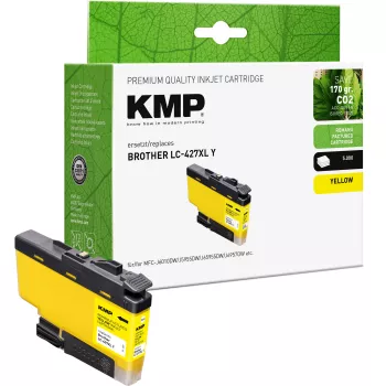 KMP kompatibel bläckpatron Brother LC427XLY gul extra hög räckvidd (1551,4009)