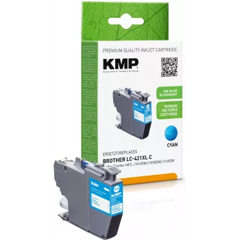 KMP återtillverkad cyan bläckpatron för Brother MFC-J1010DW (LC421XLC, 500 sidor, 7 ml) 1548,4003