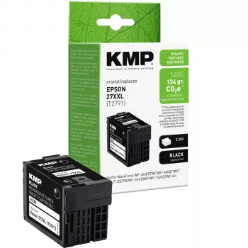 KMP kompatibel Epson 27XXL T2791 svart pigmentbläckpatron (E186)