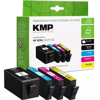 KMP kompatibel bläckpatron 4-pack svart/cyan/magenta/gul för HP 903XL (3HZ51AE) 1756,4005