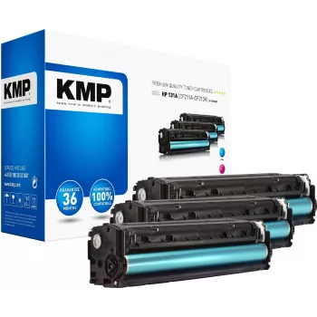 KMP 1236,0030 kompatibla tonerpatroner multi-pack för HP LaserJet Pro 200 color M251n/M251nw – cyan, magenta, gul (3-pack, 1800 sidor vardera)