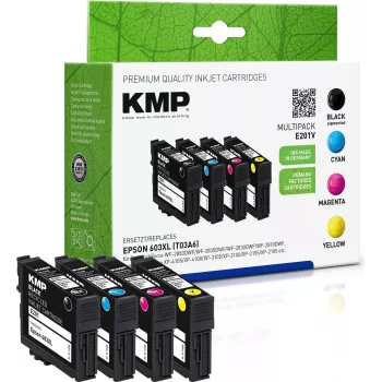 KMP MULTIPACK E201V - 4-pack - svart, gul, cyan, magenta - kompatibel - bläckpatron (alternativ till: Epson 603XL) (1650,4005)