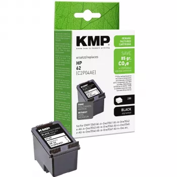KMP H160 svart kompatibel bläckpatron för HP 62 (4 ml, C2P04AE) 1741.4801