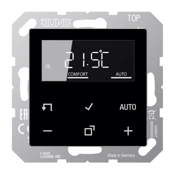 JUNG TRDA1790SW elektronisk rumstermostat med display, svart