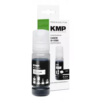 KMP PRINTTECHNIK kompatibel påfyllningsflaska för bläck till Canon GI-55BK (6292C001), svart, 70 ml 1587,0001