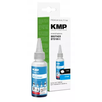 KMP påfyllningsbläck cyan 50 ml för Brother BTD180C (1555,0003)