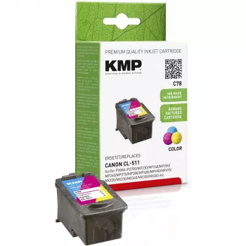 KMP C78 tri-color bläckpatron (cyan, magenta, gul) för Canon PIXMA MP230, MP237, MP252, MP258, MP280, MP282, MP495, MP499, MX360, MX410, MX420 1512.4030