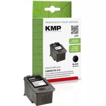 KMP C77 svart kompatibel bläckpatron 9 ml för Canon PIXMA MP230 MP237 MP252 MP258 MP270 MP282 MP499 MX350 MX360 MX410 MX420 1511.4001