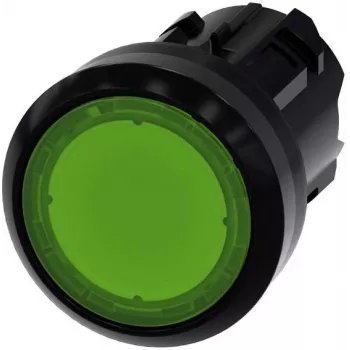 Siemens SIRIUS ACT tryckknappsdrivenhet, 22 mm, rund, grön, återfjädrande, obelyst, plastfrontring, svart 3SU10010AD400AA0