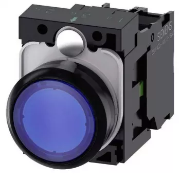 Siemens SIRIUS ACT lysknapp komplett enhet, plast, blå, 1NO+1NC, 24V AC/DC LED 3SU1102-0AB50-1BA0