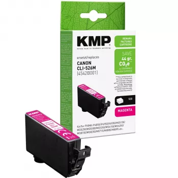 KMP magenta bläckpatron kompatibel med Canon CLI-526 M (1513,4006)