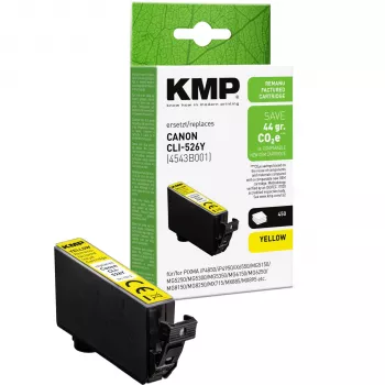 KMP kompatibel gul bläckpatron för Canon CLI-526 Y (1513, 4009)