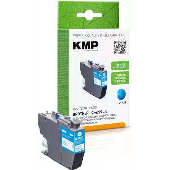 KMP återtillverkad cyan bläckpatron för Brother LC422XLC (1500 sidor)